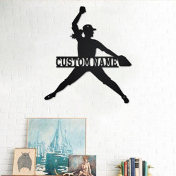 Custom Girl Solfball Metal Wall Art, Personalized Girl Solfball Name Sign Decoration For Room, Girl Solfball Home Decor,Custom Girl Solfball