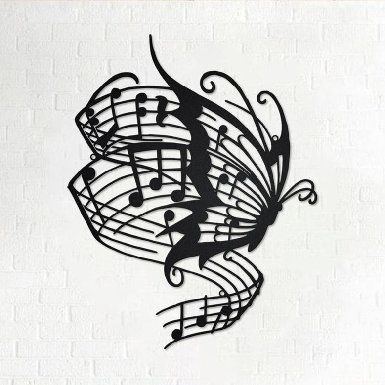 Butterfly Music Metal Wall Art, Butterfly Music Decoration For Room, Butterfly Music Home Decor, Butterfly Music, Music Teacher Gift