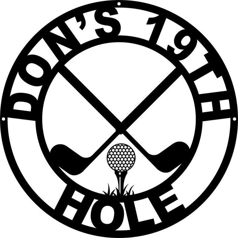 Personalized 19th Hole Custom Golf Metal Sign - Funny Man Cave Sign for Golfers