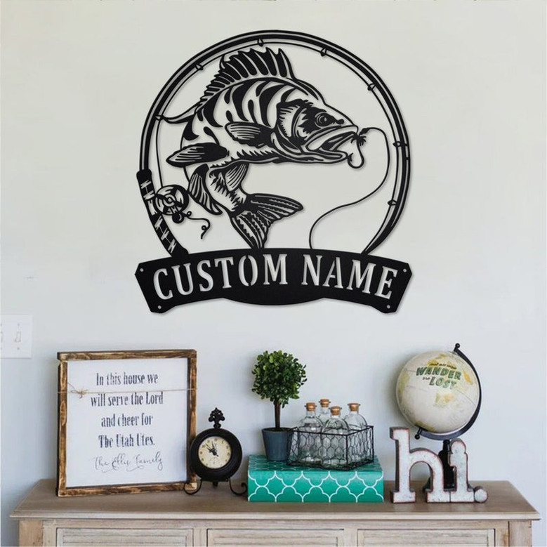 Personalized Perch Fish Metal Sign | Fishing Metal Wall Art | Fishing Metal wall Decor | Fishing Lover | Custom Fishing| Fishman| Perch Fish