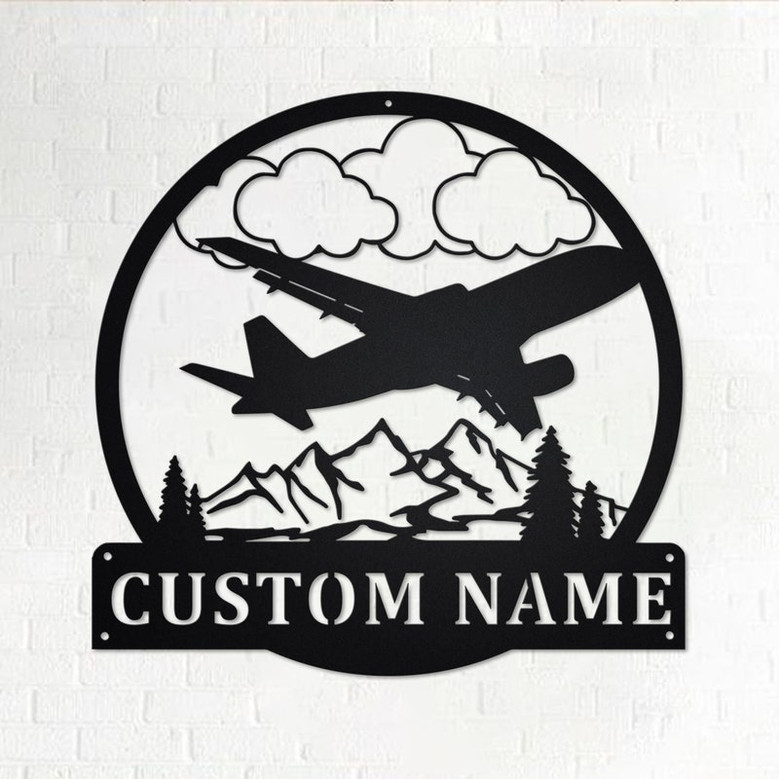 Custom Airplane Metal Wall Art,Personalized Airplane Name Sign Decoration For Room, Airplane Metal Home Decor, Custom Airplane, Airplane