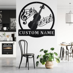 Custom Fiddle Music Metal Wall Art, Personalized Fiddle Teacher Name Sign Decoration For Room, Fiddle Home Decor, Custom Fiddle, Fiddle
