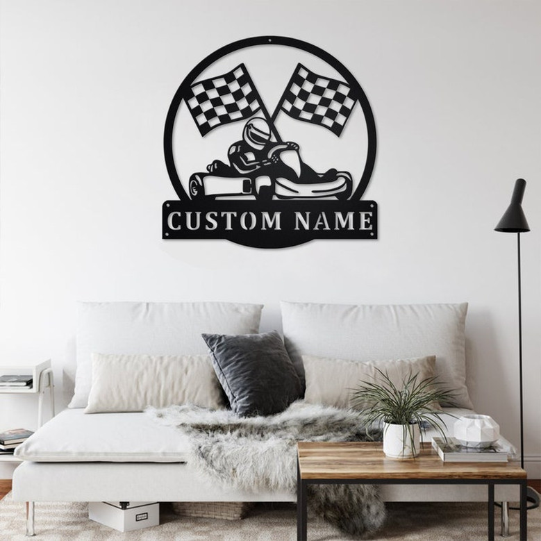 Personalized Go Kart Racing Metal Sign | Racing Metal Wall Art | Racing Metal wall Decor | Racing Lover Gift | Go Kart Racing Custom