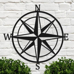 Vintage Nautical Rose Compass Metal Sign, Nautical Theme pattern Metal Monogram Sign, living room outdoor wall hanging,Christmas Gift