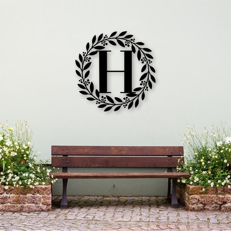 Personalized Classic Initial Metal Sign | Metal Wall Art | Housewarming gift | Wedding gift | Door hanger | Initial Wall Decor | Last Name