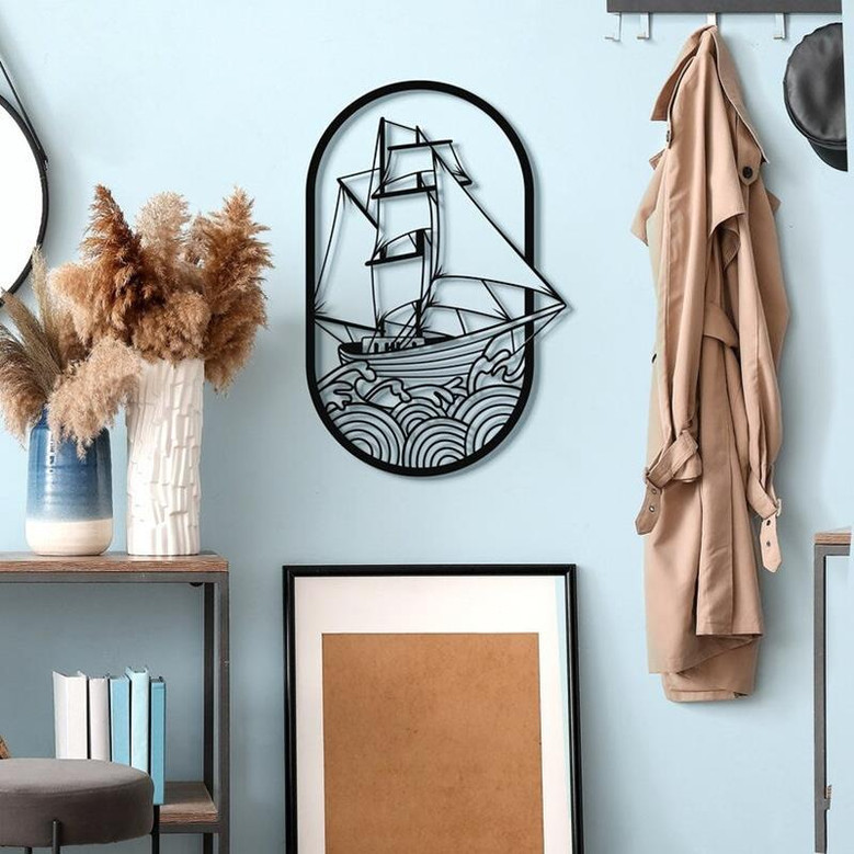 Sailboat Metal Wall Art Ship Metal Signs Metal Wall Decor Sea Wall Art Wall Hangings Housewarming Gift Farmhouse Decor Bedroom Decor