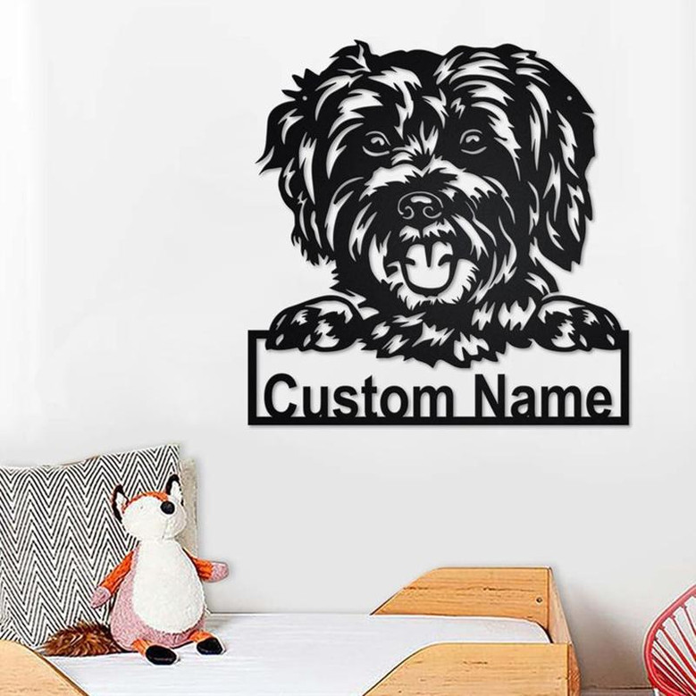 Custom Schnoodle Dog Metal Wall Art, Personalized Schnoodle Dog Name Sign Decoration For Room, Schnoodle Home Decor, Custom Dog, Schnoodle