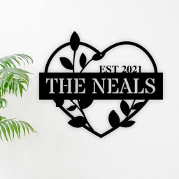 Personalized Metal Heart with Names, Personalized Infinity Heart, Anniversary Gift, Wedding Gift, Custom Family Name Heart Sign Wedding Date