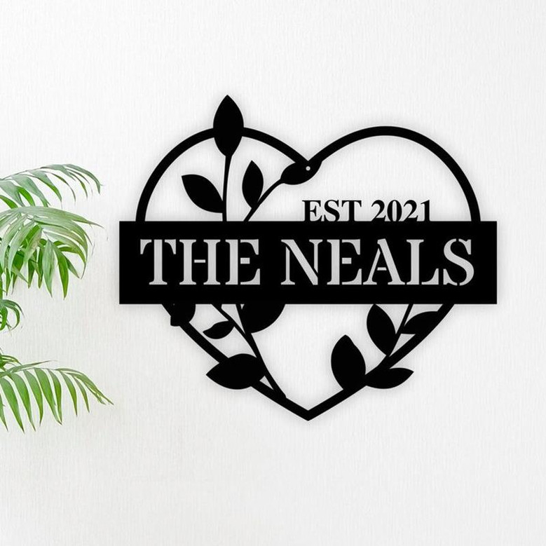 Personalized Metal Heart with Names, Personalized Infinity Heart, Anniversary Gift, Wedding Gift, Custom Family Name Heart Sign Wedding Date