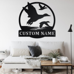 Custom Flying Ducks Metal Wall Art, Personalized Ducks Name Sign Decoration For Room, Fly Ducks Home Decor, Custom Fly Ducks, Fly Ducks