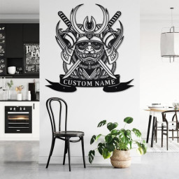 Custom The Blackout Samurai Metal Wall Art, Personalized Samurai Name Sign Decoration For Room, Samurai Home Decor, Custom Samurai