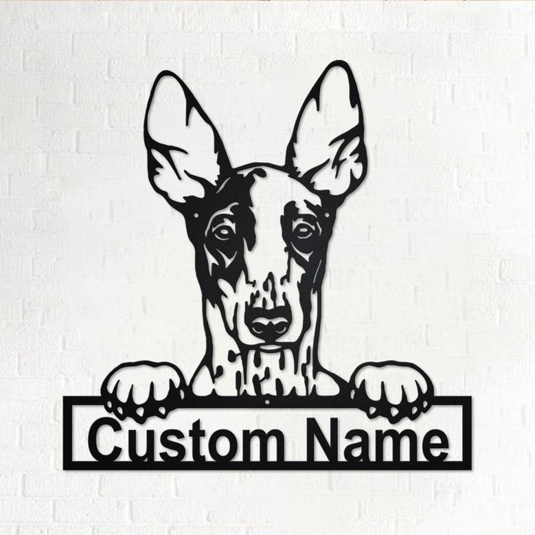 Custom Ibizan Hound Dog Metal Wall Art, Personalized Ibizan Hound Name Sign Decoration For Room, Ibizan Hound Home Decor, Custom Dog