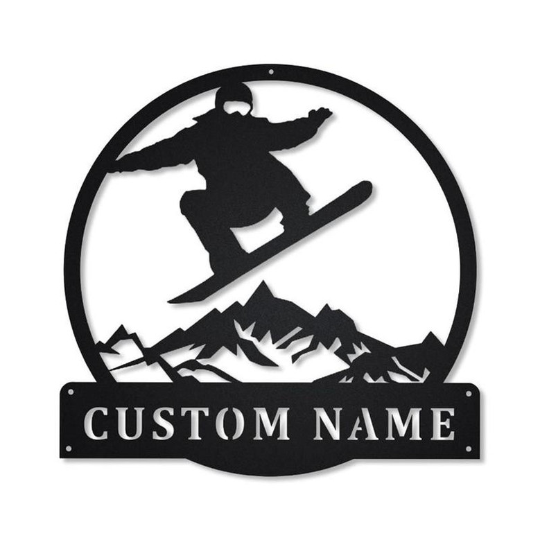 Personalized Snowboarding Metal Sign Art , Custom Snowboarding Metal Sign, Snowboarding Lover Sign Decoration For Living Room