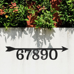 Arrow Address Plaque With Custom House Number, Personalized Metal Sign