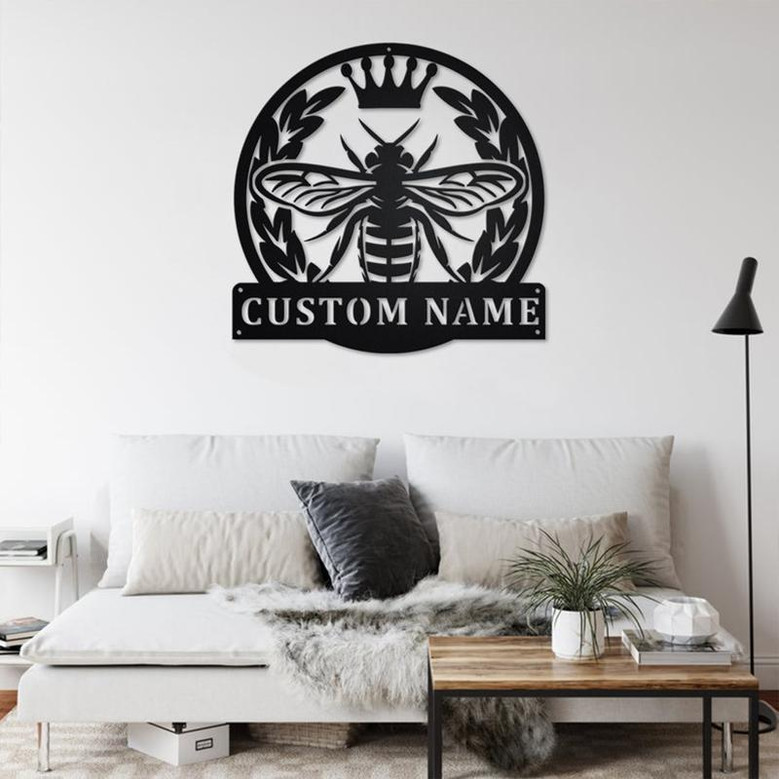 Personalized Queen Bee Metal Sign | Queen Bee Metal Wall Art | Queen Bee Metal wall Decor | Honey Bee Lover Gift | Custom Honey Bee