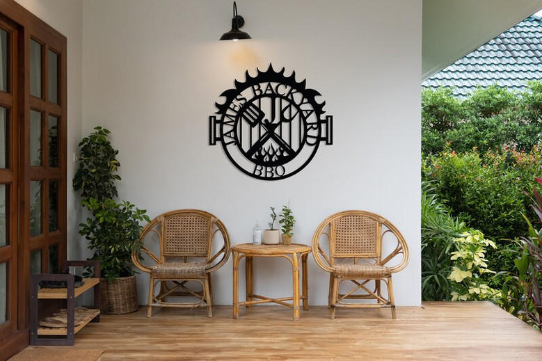 Personalized Metal Grilling Sign, Your Name Custom Barbeque Sign, Backyard Grill, Metal BBQ Smoker