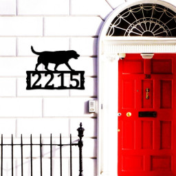 Labrador Retriever Metal Address Plaque for House, Address Number, Metal Address Sign, House Numbers, Front Porch Address sign