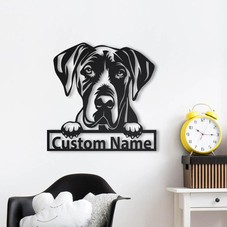 Personalized Great Dane Dog Metal Sign Art | Custom Great Dane Dog Metal Sign | Birthday Gift | Animal Funny