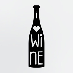 I Love Wine with Heart Framed in Wine Bottle Metal Wall Art, Metal Sign for Wine Lovers