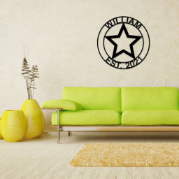 Christmas Gift, Family Name Metal Star Sign, Metal Wall Art, Housewarming Gift, Wedding Gift, Personalized Metal Wall Art, Custom Metal Sign