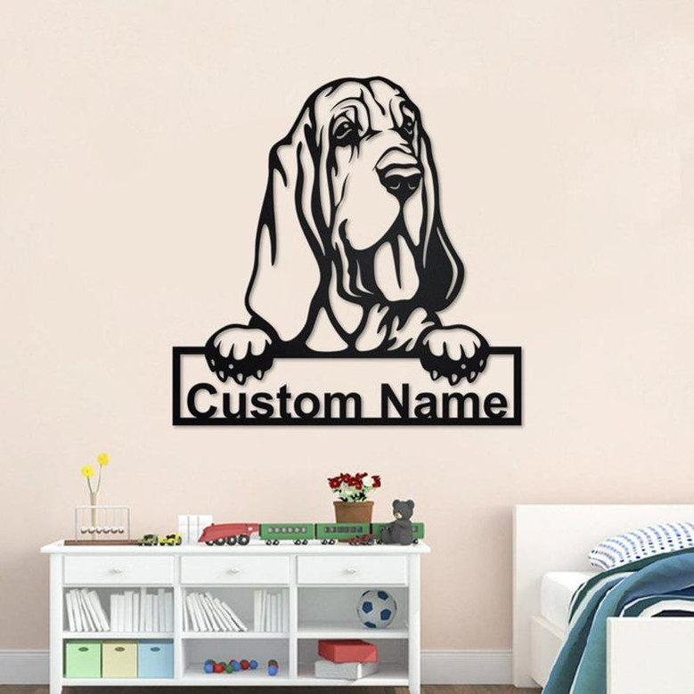 Personalized Bloodhound Metal Sign | Bloodhound Metal Wall Art| Dog Metal Sign | Dog Lover Gift| Bloodhound Lover Gift | Bloodhound