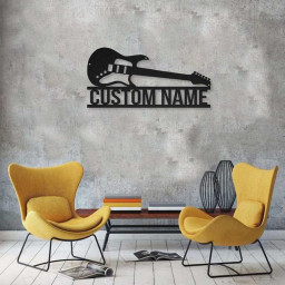 Personalized Guitar Bass Metal Sign Art | Custom Guitar Bass Metal Wall Art | Bedroom Decor | Custom Guitar Decoration