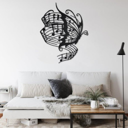 Butterfly Music Metal Wall Art, Butterfly Music Decoration For Room, Butterfly Music Home Decor, Butterfly Music, Music Teacher Gift