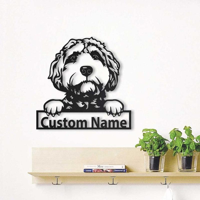 Personalized Goldendoodle Dog Metal Sign Art | Custom Goldendoodle Dog Metal Sign | Goldendoodle Dog Gifts Funny | Dog Gift | Animal Custom