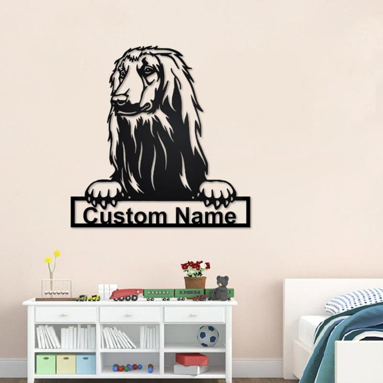 Personalized Afghan Hound Cut Metal Sign, Dog Lover Metal Wall Art, Laser Cut Metal Signs Afghan Hound Dog