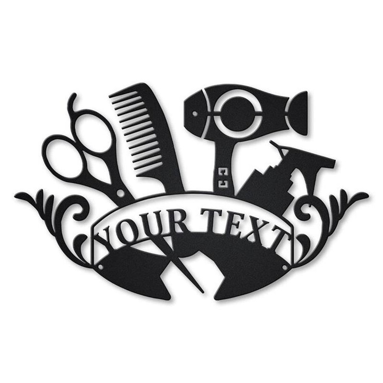 Personalized Beauty Salon Metal Sign Art | Custom Hair Stylist Salon Monogram Metal Sign | Hair Stylist Gifts | Hair Salon Gift