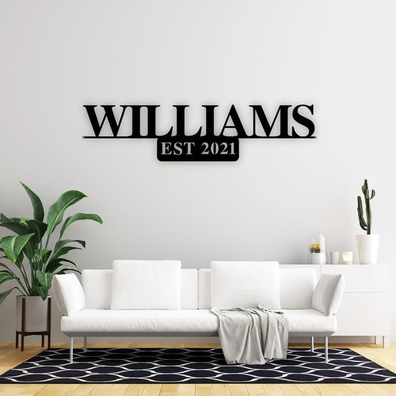Personalized Family Name Metal Sign with Est Date, Sign For Outdoors, Personalized Metal Sign, Outdoor Signs Family Name Sign Last Name Sign