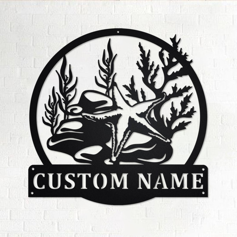 Custom Starfish Metal Wall Art, Personalized Starfish Name Sign Decoration For Room, Starfish Home Decor, Custom Starfish, Starfish Lover