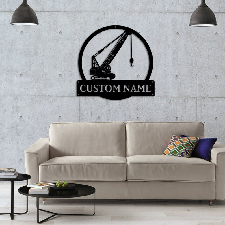 Personalized Crane Operators Monogram Metal Sign, Custom Crane Operators Metal Sign, Birthday Gift, Crane Operator Gift