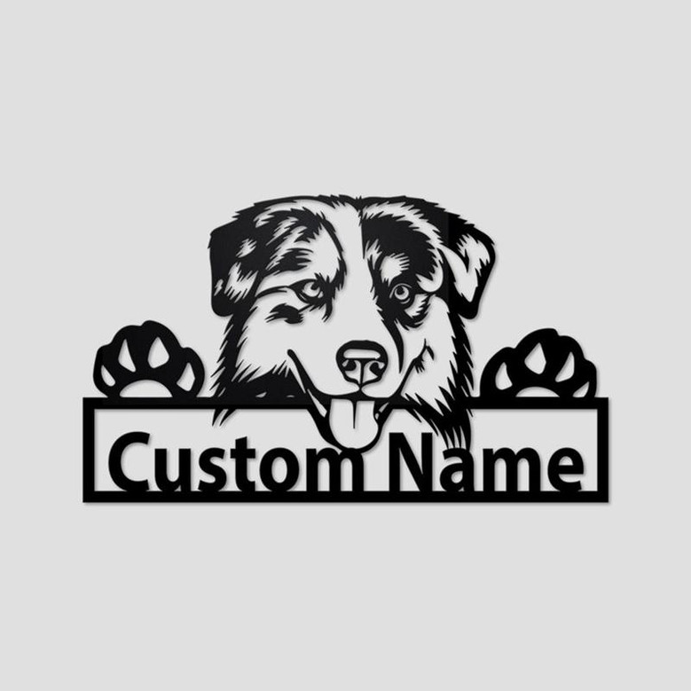 Personalized Australian Shepherd Metal Sign | Australian Shepherd Metal Wall Art | Dog Metal Sign | Australian Shepherd Lover Gift| Dog Gift
