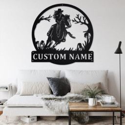 Custom Cowgirl On Horse Metal Wall Art, Personalized Cowgirl Name Sign Decoration For Room, Cowgirl Home Decor, Custom Cowgirl,Cowgirl Horse