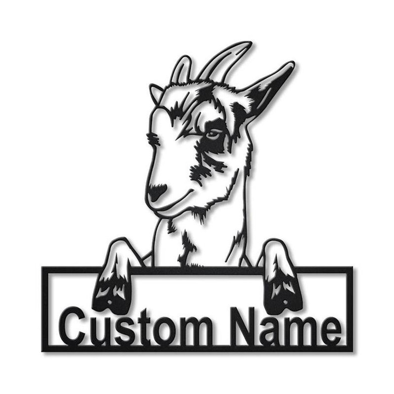 Personalized Goat Farm Monogram Metal Sign Art , Custom Goat Farmer Metal Sign