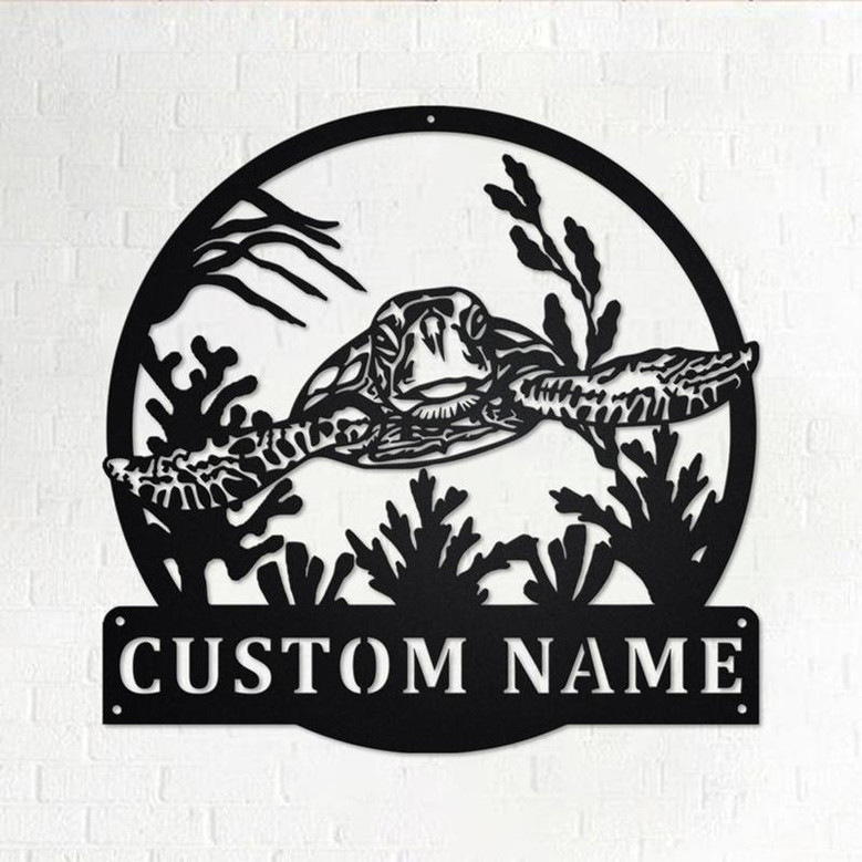 Personalized Sea Turtle Metal Sign | Sea Turtle Metal Wall Art | Sea Turtle Metal Wall Decor | Sea Turtle Lover Gift | Sea Turtle Lover