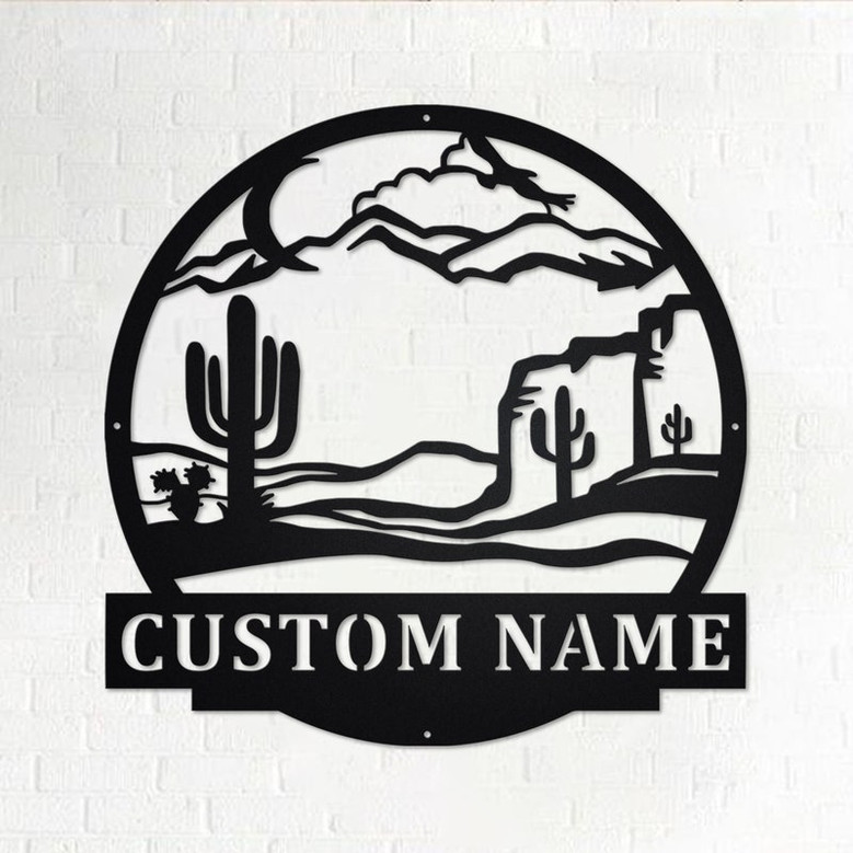 Custom Cactus Metal Sign, Personalized Cactus Name Sign Decoration For Room, Cactus Home Decor, Custom Cactus Metal Wall Art, Cactus Lover