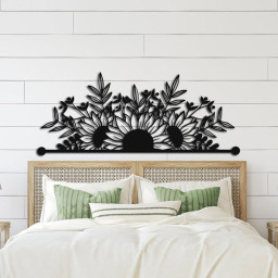 Sunflower Metal Wall Art, Above Bed Decor
