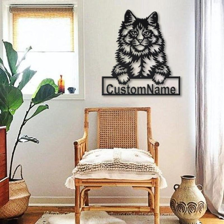 Personalized Main Coon Cat Metal Sign Art | Custom Main Coon Cat Metal Sign | Father's Day Gift | Pets Gift | Birthday Gift