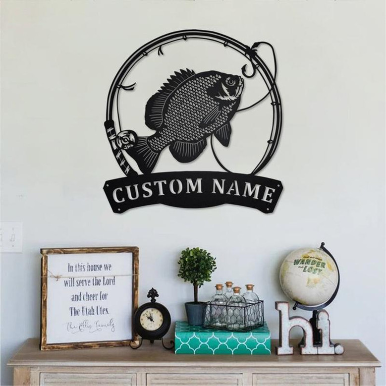 Personalized Bluegill Fish Metal Sign | Fishing Metal Wall Art | Fishing Metal wall Decor | Fishing Lover| Custom Fishing| Fishman| Bluegill