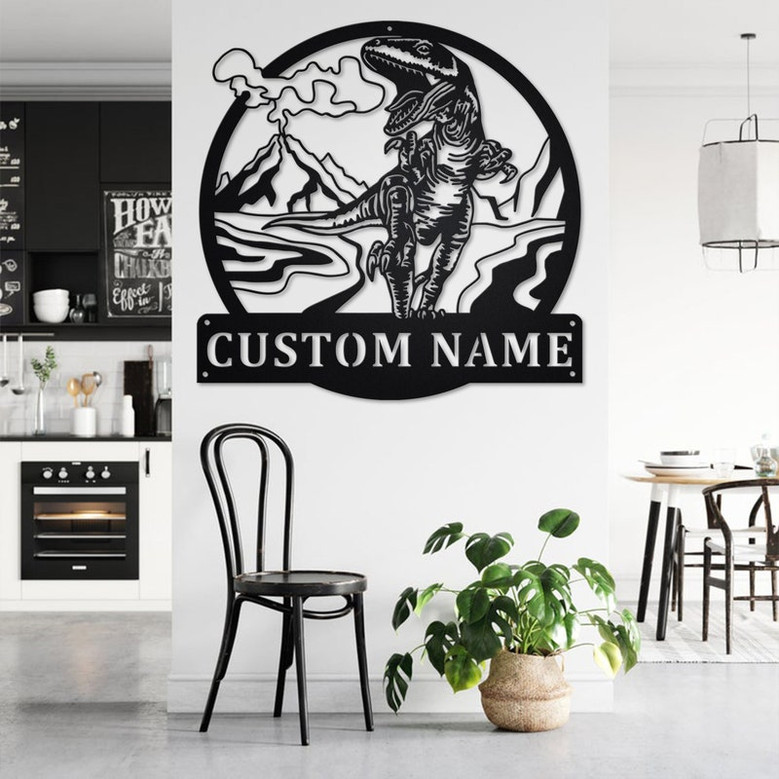 Custom Tyrannosaurus Metal Wall Art, Personalized Tyrannosaurus Name Sign Decoration For Room, Tyrannosaurus Metal Home Decor, Custom T-Rex