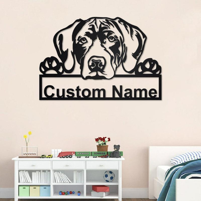 Custom German Shorthaired Pointer Dog Metal Wall Art, Personalized German Shorthaired Pointer Name Sign Decoration For Room, Custom Dog