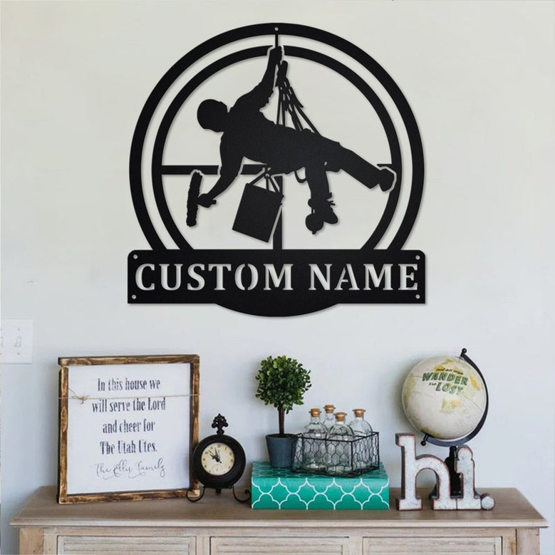 Custom Window Washer Metal Wall Art, Personalized Window Washer Name Sign Decoration For Room, Window Washer Home Decor,Custom Window Washer