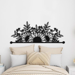 Sunflower Metal Wall Art, Above Bed Decor