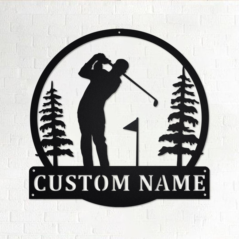 Custom Golfer Metal Wall Art, Personalized Golfer Name Sign Decoration For Room, Golfing Home Decor, Custom Golfer, Golfer Metal Decor