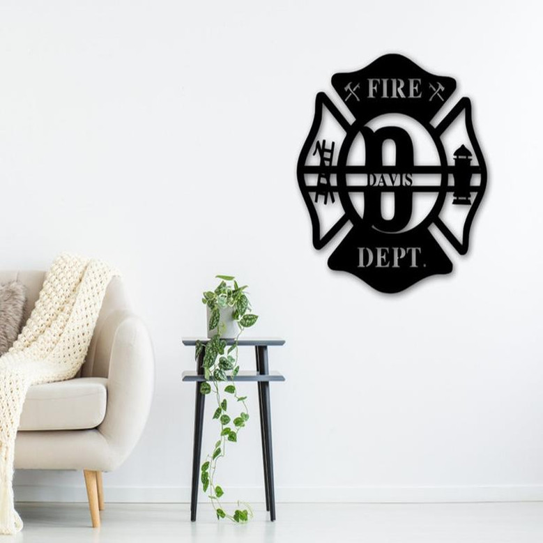 Personalized Metal Maltese Cross Sign, Firefighter Gift, Firefighter Gift, First Responder Gift, Custom Firefighter Metal Sign