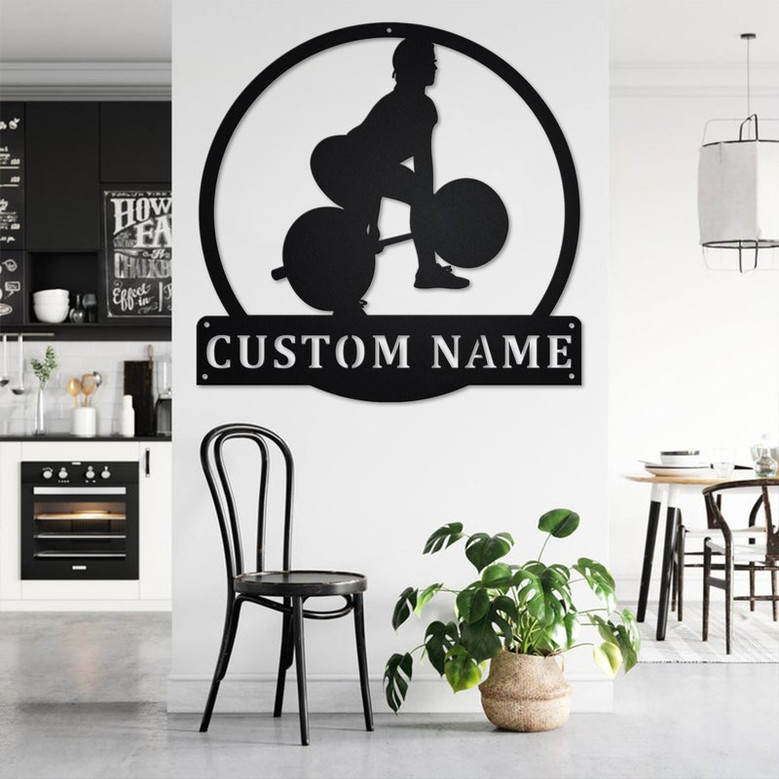 Custom Powerlifting Girl Metal Wall Art, Personalized Powerlifting Name Sign Decoration For Room, Powerlifting Metal Home Decor,Powerlifting