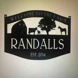 Metal Farm Sign barn horse Cow calf4ft Sign Customized With Your Name Metal Wall Art Metal House Sign
