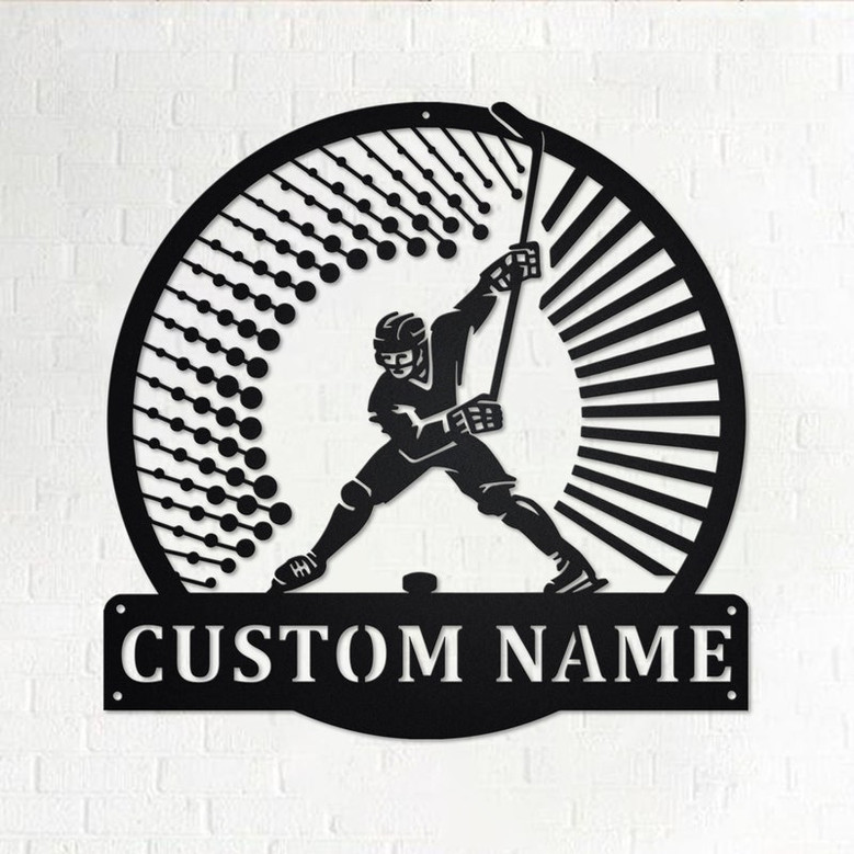Custom Hockey Metal Wall Art, Personalized Hockey Player Name Sign Decoration For Room, Hockey Home Decor,Custom Hockey, Hockey Metal Decor